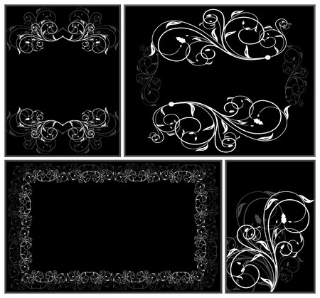 Set of floral elegance cards のイラスト素材