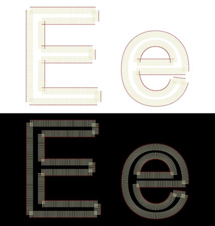 Illustration by font from matches isolated on white and black background のイラスト素材