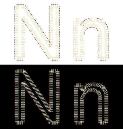 Illustration by font from matches isolated on white and black background のイラスト素材