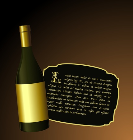 Illustration the elite wine bottle with white gold label for design invitation cardのイラスト素材
