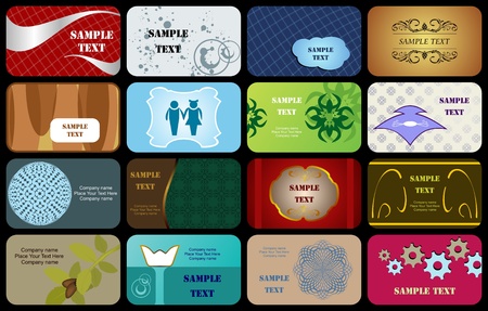Illustration of set variety horizontal business cards on different topicsのイラスト素材