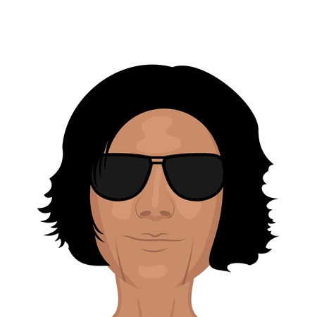 Illustration of face young man, design element - vectorのイラスト素材