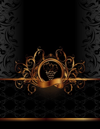 Illustration golden label for packing wine - vectorのイラスト素材