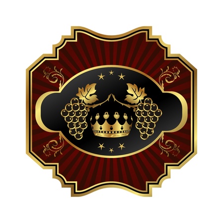 Illustration golden frame label for packing wine- vectorのイラスト素材