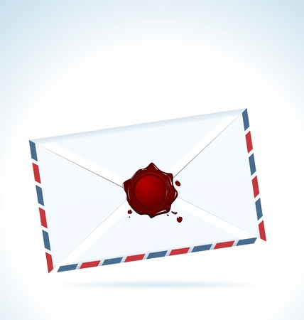 Illustration of the closed letter fastened by red sealing wax - vectorのイラスト素材
