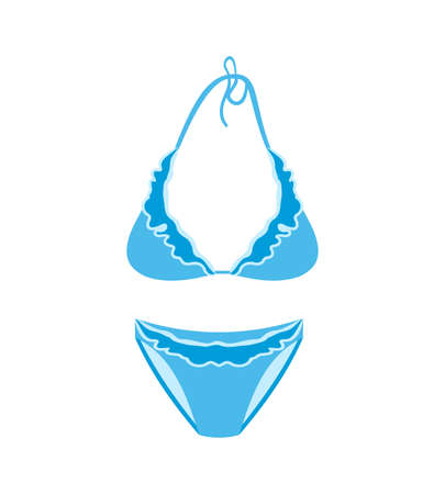 Illustration blue female swimsuit isolated - vectorのイラスト素材
