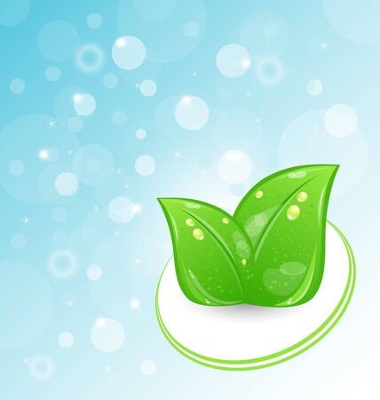 Illustration ecology background with set leaves - vectorのイラスト素材