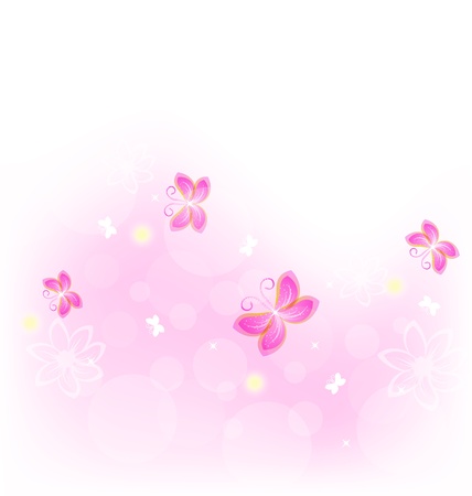 Illustration abstract nature background with butterfly for design celebration card - vectorのイラスト素材