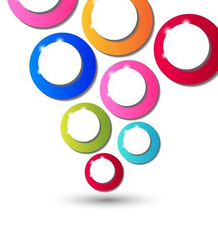 Illustration abstract background with set of multicolor circle - vectorのイラスト素材