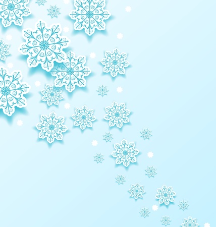 Illustration Christmas cold background with snowflakes のイラスト素材