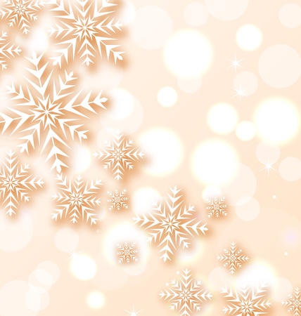 Illustration abstract Christmas light background with snowflakes のイラスト素材