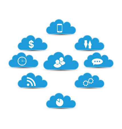 Illustration cloud computing and technology, infographic design elements - vector の写真素材