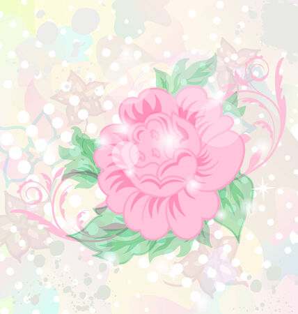 Illustration abstract romantic grunge background with flower - vector のイラスト素材