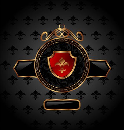 Illustration vintage background with shield - vectorのイラスト素材