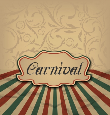 Illustration vintage card with advertising header for carnival - vectorのイラスト素材