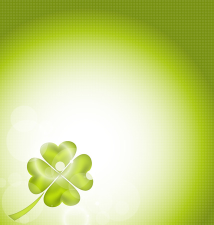 Illustration nature background with four-leaf clover for St. Patrick's Day - vectorのイラスト素材