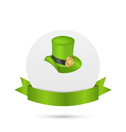 Illustration greeting card with hat and ribbon for St. Patrick's Day - vectorのイラスト素材