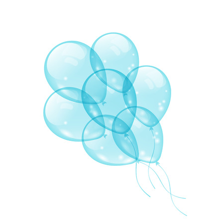 Illustration bunch blue balloons isolated on white background - vectorのイラスト素材