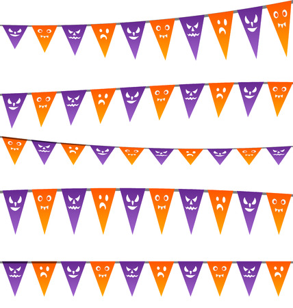 Illustration Halloween hanging streamers flags for your party のイラスト素材