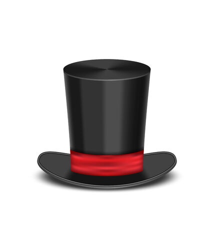 Illustration magic cylinder hat with shadow, isolated on white background のイラスト素材
