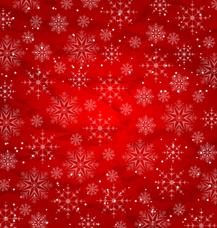 Illustration Christmas red wallpaper, snowflakes texture - vectorのイラスト素材