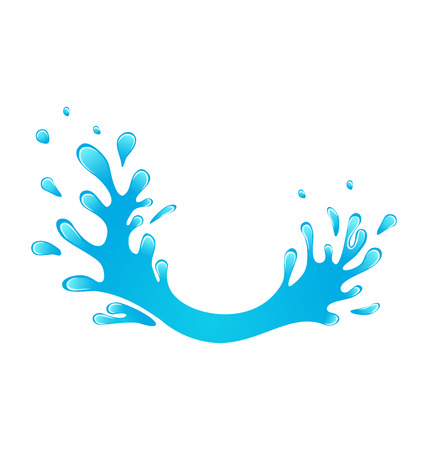 Illustration blue water splash isolated on white background - vectorのイラスト素材