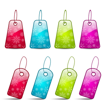 Illustration set multicolored tags isolated on white background - vectorのイラスト素材