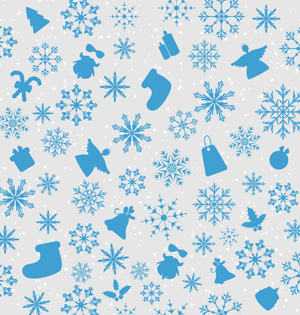Illustration Christmas wallpaper with traditional elements - vectorのイラスト素材