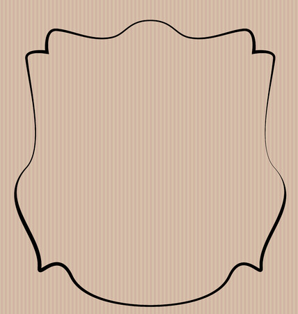 Heraldic shield border shape label hand draw - vectorのイラスト素材