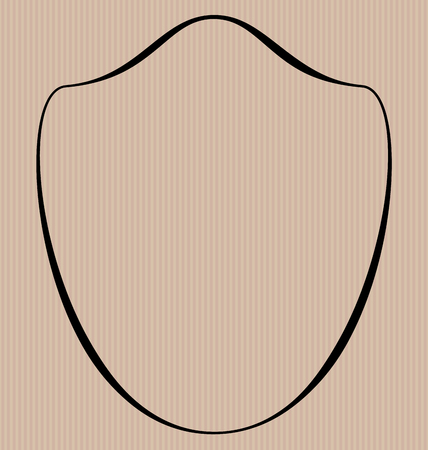 Heraldic shield border shape label hand draw - vectorのイラスト素材