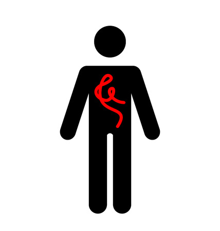 Illustration human icon with Ebola Virus pathogen, isolated on white background - vectorのイラスト素材