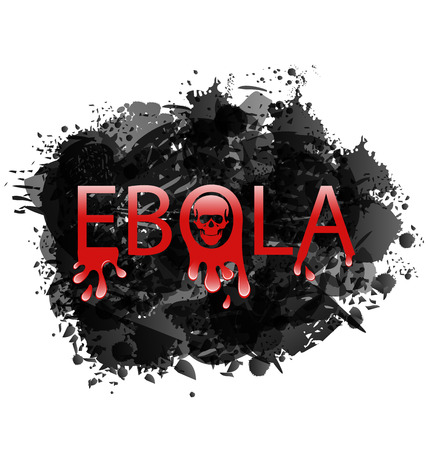Illustration warning epidemic Ebola virus, grunge background - vectorのイラスト素材