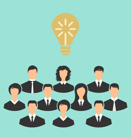 Illustration group of business people gather together, birth of the brilliant idea - vectorのイラスト素材