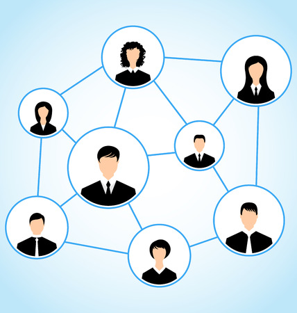 Illustration group of business people, social relationship - vectorのイラスト素材