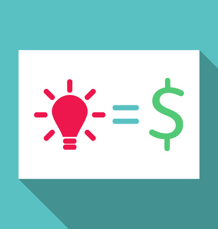 Illustration concept of creative idea is cash income - vectorのイラスト素材