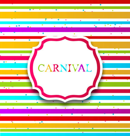 Illustration colorful card with advertising header for carnival - vectorのイラスト素材