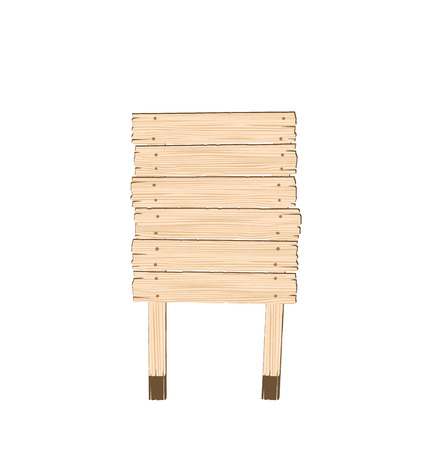 Illustration empty wooden sign isolated on white background - vectorのイラスト素材