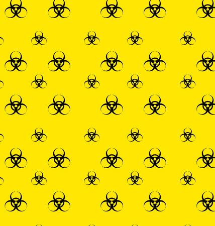 Illustration Seamless Pattern with Bio Hazard Signs, Wallpaper Danger Symbols Warning - Vectorのイラスト素材