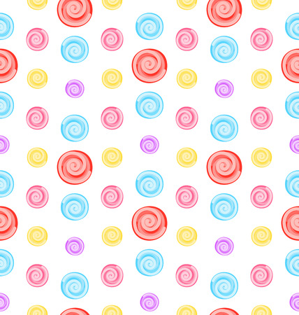Illustration Seamless Pattern with Colored Lollipops, Giftwrap for Sweets - Vectorのイラスト素材