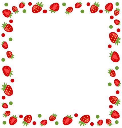 Illustration Ornamental Frame Made of Strawberry with Copy Space for Your Text - Vectorのイラスト素材