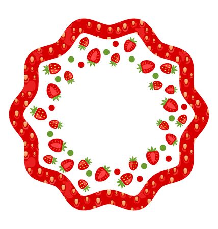 Illustration Beautiful Frame Made of Strawberry - Vectorのイラスト素材
