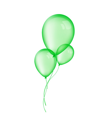 Illustration three green balloons isolated on white background - vectorのイラスト素材