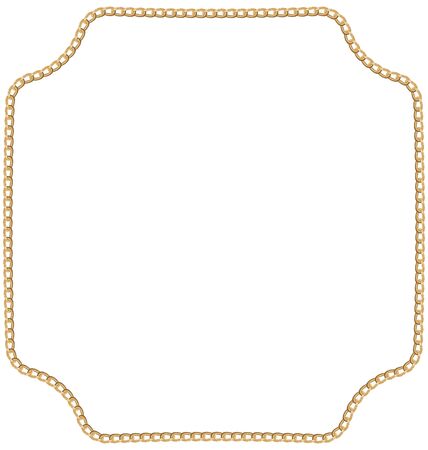Illustration Jewelry Golden Chain of Abstract Shape Isolated on White Backgroundのイラスト素材