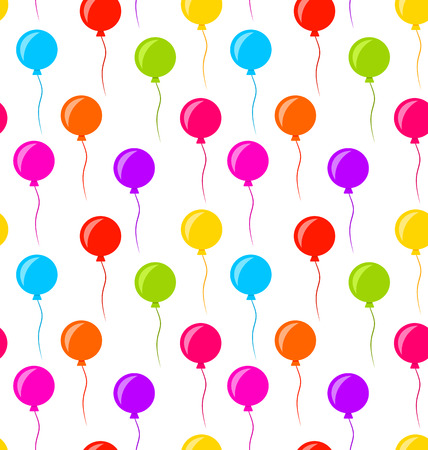 Illustration Seamless Texture Multicolored Balloons for Party - rasterの写真素材