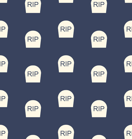 Illustration Halloween Seamless Pattern with Tombstones R.I.P. - Vectorのイラスト素材