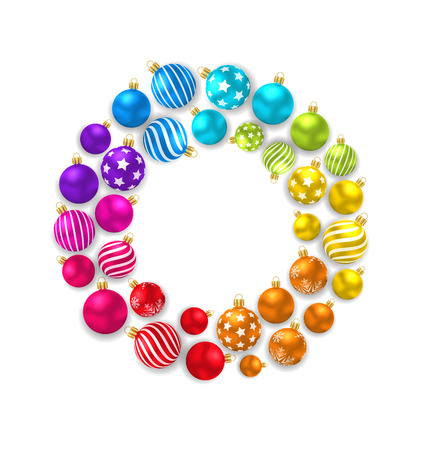 Illustration collection colorful Christmas Glass Balls - Vectorのイラスト素材
