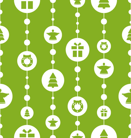 Illustration Christmas Seamless Pattern with Traditional Elements, New Year Texture - Vectorのイラスト素材