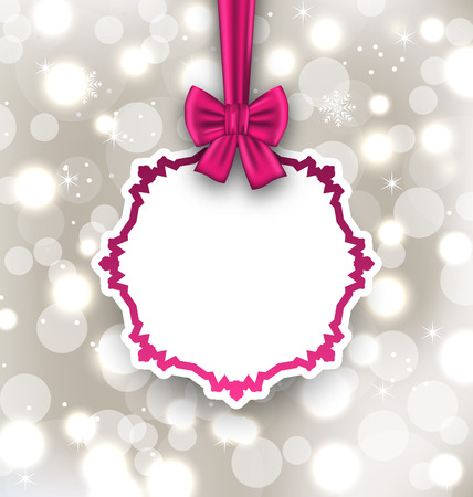 Illustration Greeting Card with Bow Ribbon on Light Background - Vectorのイラスト素材