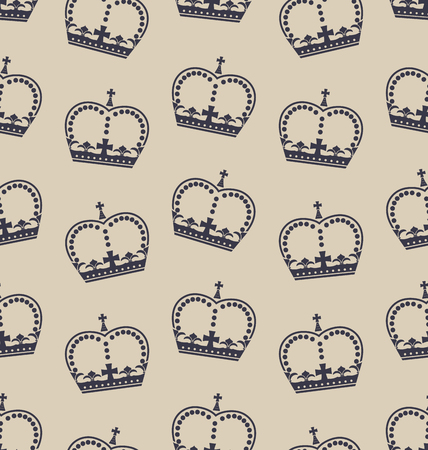 Illustration Seamless Wallpaper Representing the Crown of the British Royal Family. Retro Background - rasterの写真素材