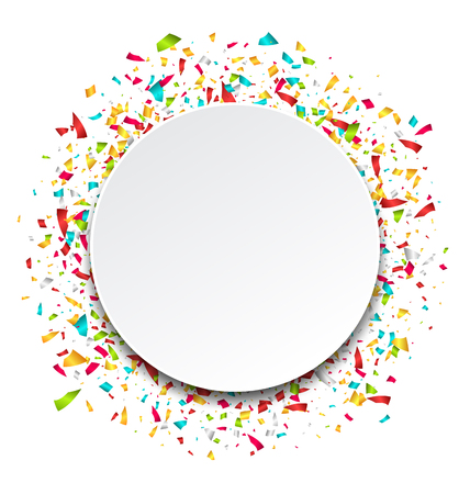 Illustration Clean Card with Colorful Explosion of Confetti - Vectorのイラスト素材